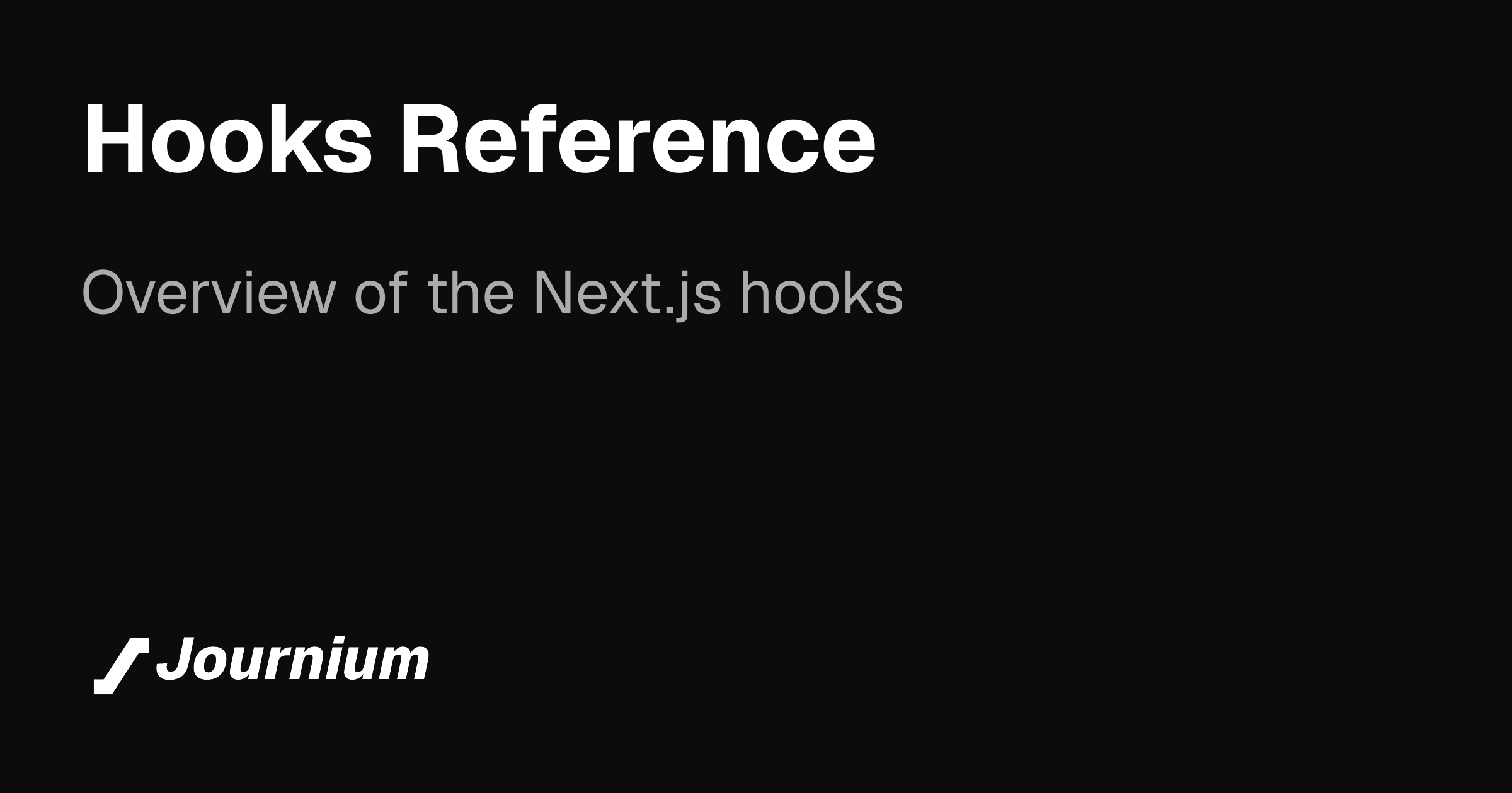 Hooks Reference | Journium Docs